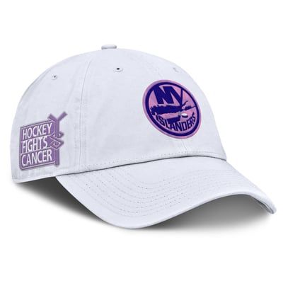  New York Islanders Fanatics Authentic Pro Hockey Fights Cancer Adjustable Hat - White